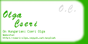 olga cseri business card